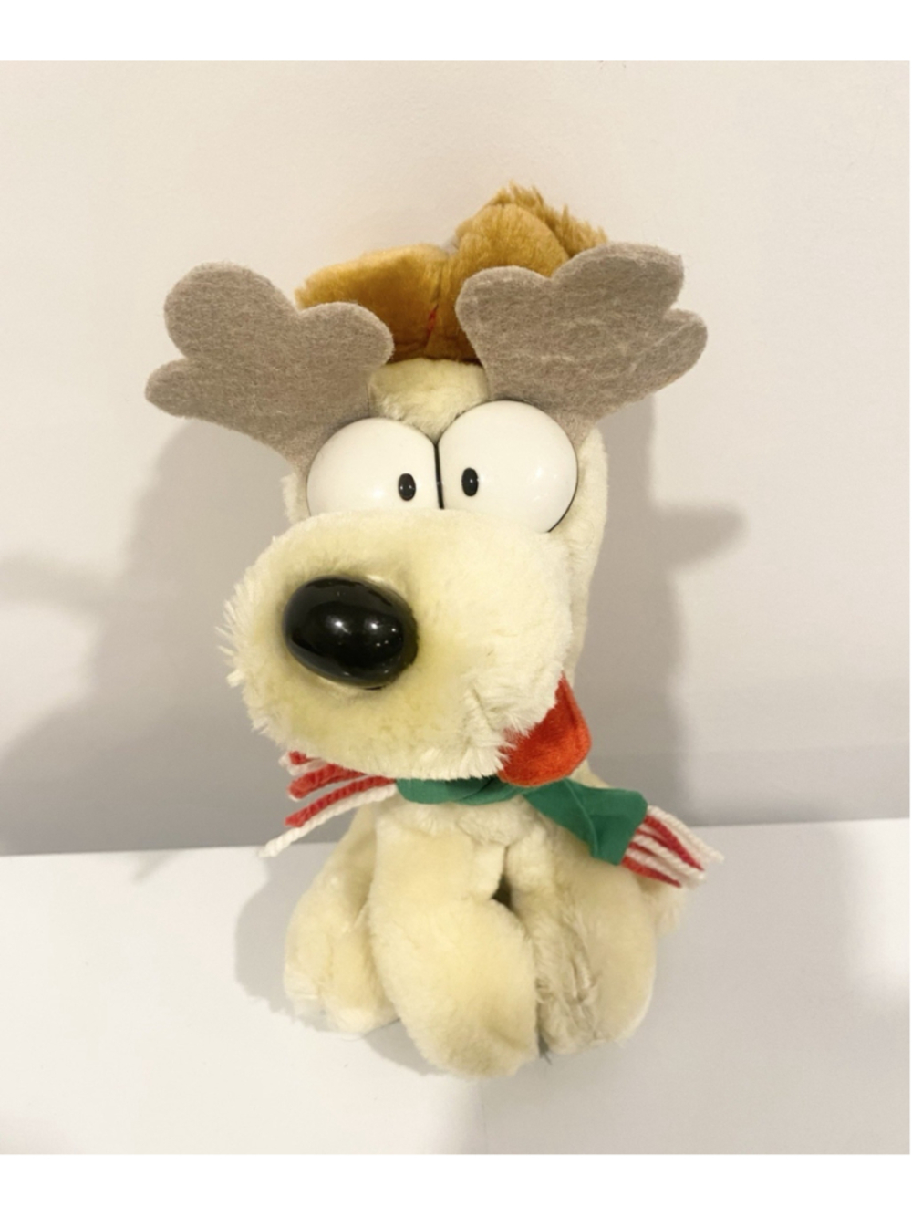 Vintage 1981 Garfield Odie Christmas Reindeer Plush McDonalds 9" Holiday Dog